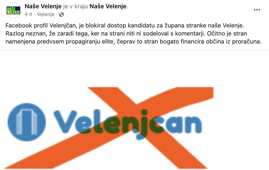 Zapis stranke Naše Velenje