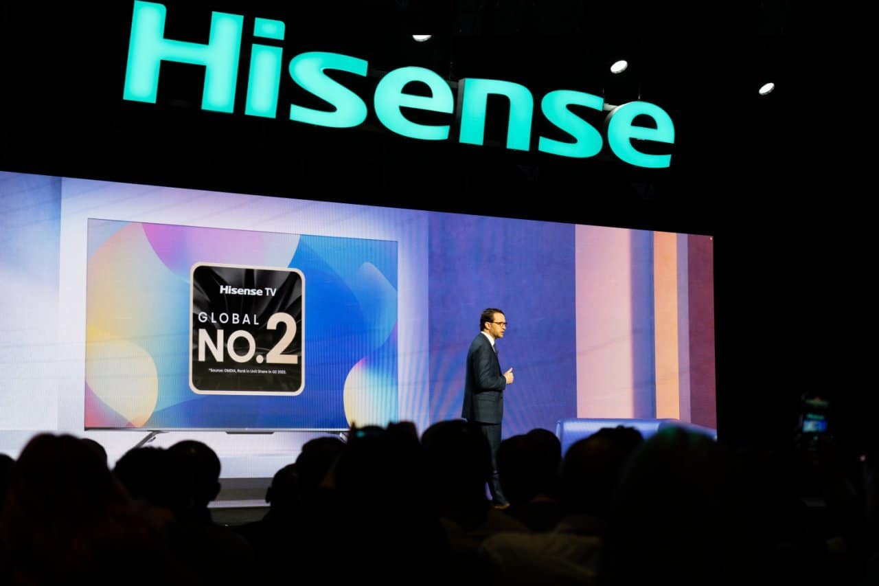 Predstavitev Hisense znamke in novega televizorja na sejmu zabavne elektronike CES 2023.
