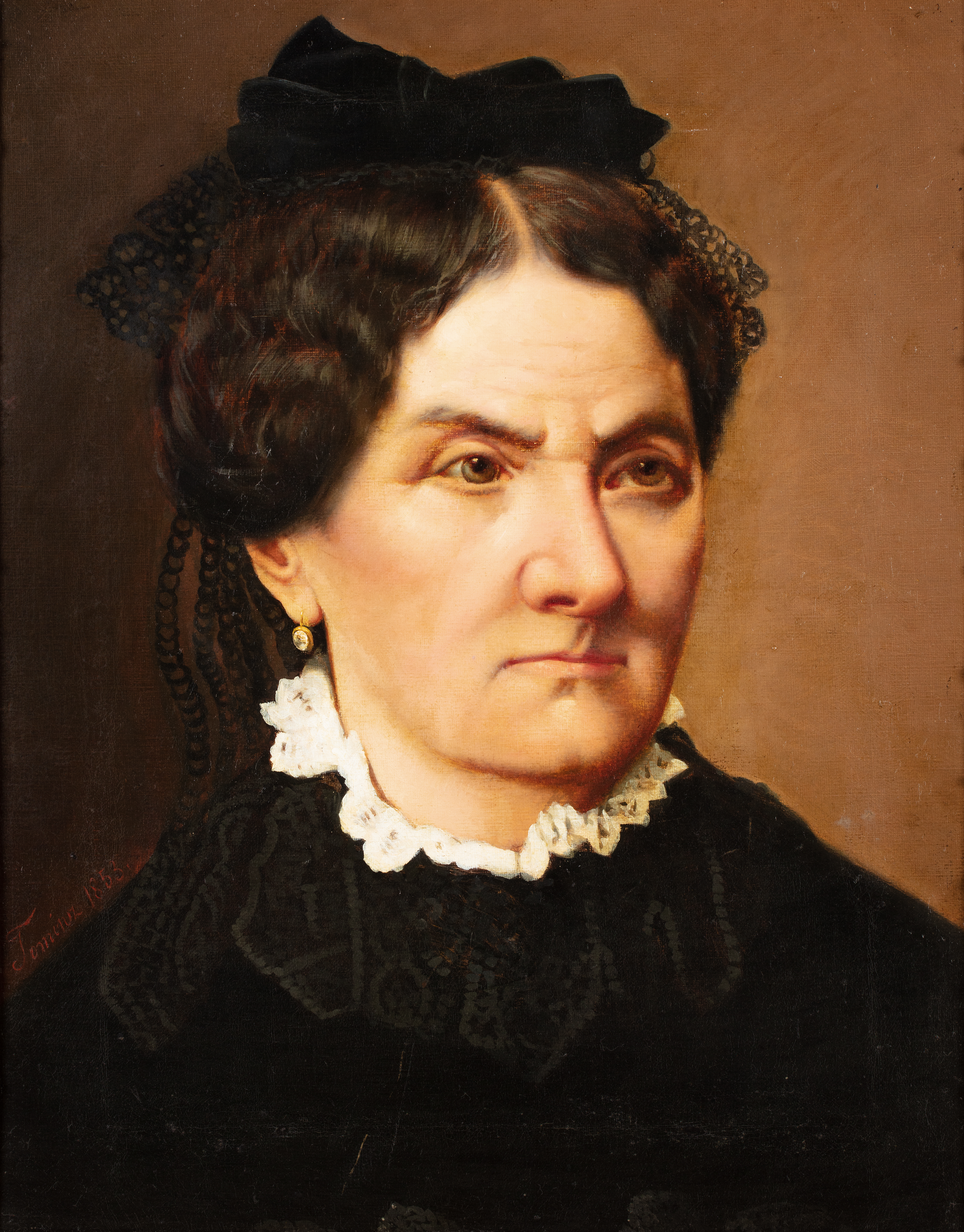 Podatki o umetniškem delu na naslovnici: Jožef Tominc, Portret ženske, 1853, olje na platnu, 47 x 36,8 cm